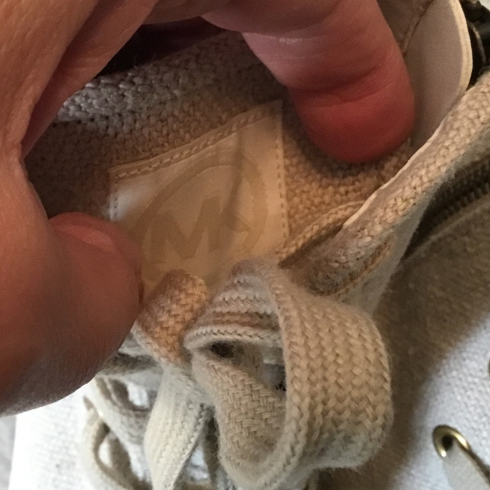 Michael Kors Corey Beige Textile & Rubber Combat Boots - 6 - Picture 7 of 10